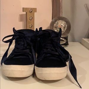 Navy blue sneakers